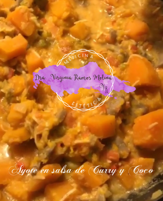 Dra. Virginia Ramos Molina - Recetas - AYOTE EN SALSA DE COCO Y CURRY